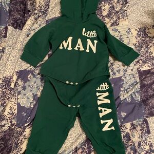 Green Kids Matching Set - Little Man